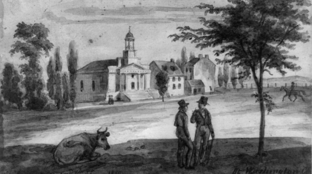 Drawing of the Church at 6th and D Streets