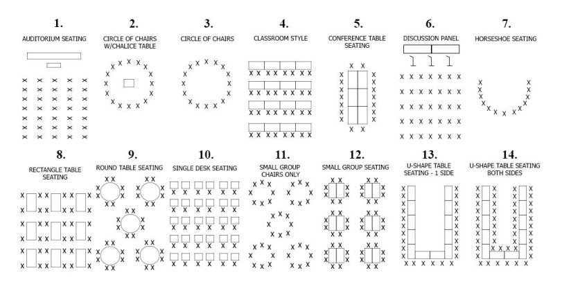 Seating arrangements available to renters