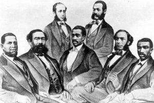 Illustration Portraits of the first Black Senator and Representatives Elected