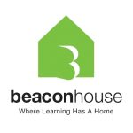 Image: Green outline of a house with a door opening in the shape of the letter B. Text: Beacon House - Where Learning Has a Home